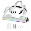 JYS Doko stotelė Įkroviklis Stojak Do Gogli Oculus Quest 3 +2x Akumuliatorius Pad / Jys-mq006