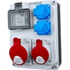 DV-7242-D Statybiniai skirstomieji įrenginiai HL-FI 1x16A 1x32A 2x230V Schuko kištukiniai lizdai Doktorvolt 7242
