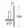 Domax Tvirtinimo detalė durims/vartams 1.3cm x 3.5 cm, 50 cm juoda