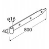 Domax Tvirtinimo detalė durims/vartams 1.6 cm x 4 cm, 80 cm, juoda