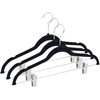 Domoletti VELVET HANGER CLIPS Juodas LSV023 3PCS