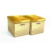Domoletti FOLDABLE CART BOX2 44X35X32CM GOLD DOTS