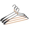 Domoletti METAL HANGER WOOD ROUND BAR Juodas 3 PCS