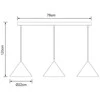 Pakabinamas šviestuvas Lampa wisząca Domoletti PENDANT LIGHT TRIANGLE 3XE27 Juodas