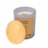 Donau Home Sojų žvakė DONAU HOME, pilko stiklo, mediniu dangteliu ir dagčiu, Citrus Glow, 200g