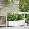 Sodo vazonas 3 vnt. Balta 120 x 40 x 37,5 cm PP
