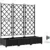 Sodo vazonas 3 vnt. Juoda 120 x 40 x 126 cm PP
