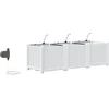 Sodo vazonas 3 vnt. Balta 120 x 40 x 37,5 cm PP