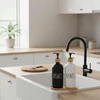 Home Styling Collection Namų stiliaus kolekcijos muilo dozatorius. Indų ploviklio ir muilo dozatorius ant bambukinės padėklos EASY, 2 x 500 ml