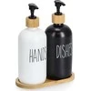Zeller Skysčių ir muilo dozatorių rinkinys su bambukiniu stovu, 2 x 500 ml