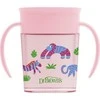 DR. BROWN'S 360 Tumbleris puodelis be snapelio rožinis su rankenomis 200ml