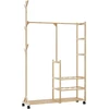 drabužių kabykla su lentynomis ir ratukais 100x38x175,5 cm