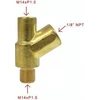 Žalvarinis Y adapteris M14xP1.5 ir 1/8 NPT