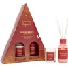 Beliani La Casa de los Aromas Glowing Elegance kvapiųjų lazdelių rinkinys Raudona Owoce 95ml + Raudona Owoce kvapioji žvakė 120g