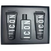 „Dsquared2“ rinkinys „Dsquared 2“: „Icon“ vyriškas kvapusis vanduo, 100 ml + „Icon“ dušo želė visiems odos tipams, 100 ml + „Icon“ drėkinamasis balzamas po skutimosi, 100 ml