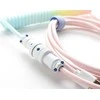 Klaviatūra Ducky Premicord Cotton Candy Coiled Cable susuktas klaviatūros laidas, USB-C į USB-A – 1,8m