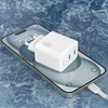 Dudao A28PCEU PD 45W GaN 2xUSB-C sieninis įkroviklis su USB-C laidu – baltas