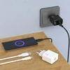 Dudao A23TEU 2.4A GaN USB-A sieninis įkroviklis su USB-A - USB-C laidu - Baltas