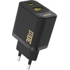 Dudao A27TEU PD 30W GaN USB-A USB-C sieninis įkroviklis - Juodas