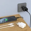 Dudao A23LEU 2.4A GaN EU USB-A sieninis įkroviklis su USB-A į Lightning kabeliu - Juodas