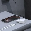 Dudao A27STEU 25W GaN USB-A sieninis įkroviklis su USB-A - USB-C laidu - Juodas