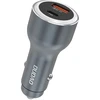 Dudao R4Ultra 120W greito įkrovimo LED automobilinis įkroviklis su maitinimo šaltiniu USB-A USB-C – pilkas