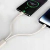 Dudao L7SE 3in1 USB-A – 2x USB-C / Lightning 66W kabelis 1.2m – beige