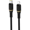 Dudao L25X USB-C - Lightning laidas 1 m 30 W su minkštu silikoniniu apvadu - juodas