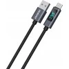 Dudao L7T USB-A – USB-C 66W kabelis with LED Ekranas 1m – juodos spalvos