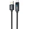 Dudao L7T USB-A – USB-C 66W kabelis with LED Ekranas 1m – juodos spalvos