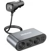 Dudao automobilinis įkroviklis 2x USB / 3x cigarečių žiebtuvėlio skirstytuvas juodas (R1Pro juodas)