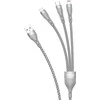 „Dudao 3in1“ USB laidas – „Lightning“ / „microUSB“ / USB Type C 65 W, 1,2 m pilka (L20X)