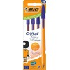 Bic Oranžinis Fine Cristal mėlyni rašikliai, 4 vnt.