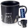 Duo Gift Orion Keraminė Puodelis 500 ml Juodas su Katės Motyvu