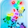 Duronic Glo Pals, Alex vonios figūrėlė - rinkinys su dviem sensoriniais kubeliais, kurie šviečia vandenyje
