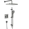 KFA OneClick termostatinis įleidžiamas dušo rinkinys su slankiuoju strypu Malaga 5759-330-61 PVD Gun Metal Pilkas