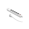 Duwi PD20 5 lizdų greito įkrovimo prailgintuvas su jungikliu + 2x USB (A+C) 1,4 m SQUALL, baltas / 34097