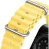 Dux Ducis apyrankė Apple Watch 9 / 8 / 7 / 6 / 5 / 4 / 3 / 2 / SE (41 / 40 / 38mm) silikoninė geltonos spalvos (OceanWave Version)
