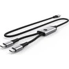 USB kabelis Techly USB-C - 2x USB-C 1,5 m juodas-pilkas (ICOC MU2C-2C100W)