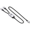 USB kabelis Techly USB-C - 2x USB-C 1,5 m juodas-pilkas (ICOC MU2C-2C100W)