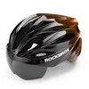 Rockbros dviratininko šalmas su Visor, Detachable UV Protective Goggles, Unisex – juodos spalvos/rudos spalvos