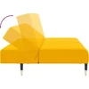 Dvivietė sofa-lova, geltonos spalvos, aksomas
