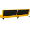 Dvivietė sofa-lova, geltonos spalvos, aksomas