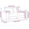 Dvivietė sofa, juoda, 180x77x82 cm, aksominė