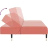 Dvivietė sofa-lova, rožinės spalvos, aksomas