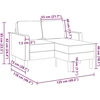 Dvivietė sofa su šezlongu, L formos, pilka, 125 cm, dirbtinė oda