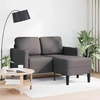 Dvivietė sofa su šezlongu, L formos, pilka, 125 cm, dirbtinė oda