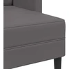 Dvivietė sofa su šezlongu, L formos, pilka, 125 cm, dirbtinė oda