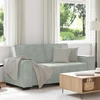 Dvivietė sofa, šviesiai pilka, 180x78x84 cm, aksomas