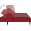 Dvivietė sofa-lova, raudonojo vyno spalvos, aksomas